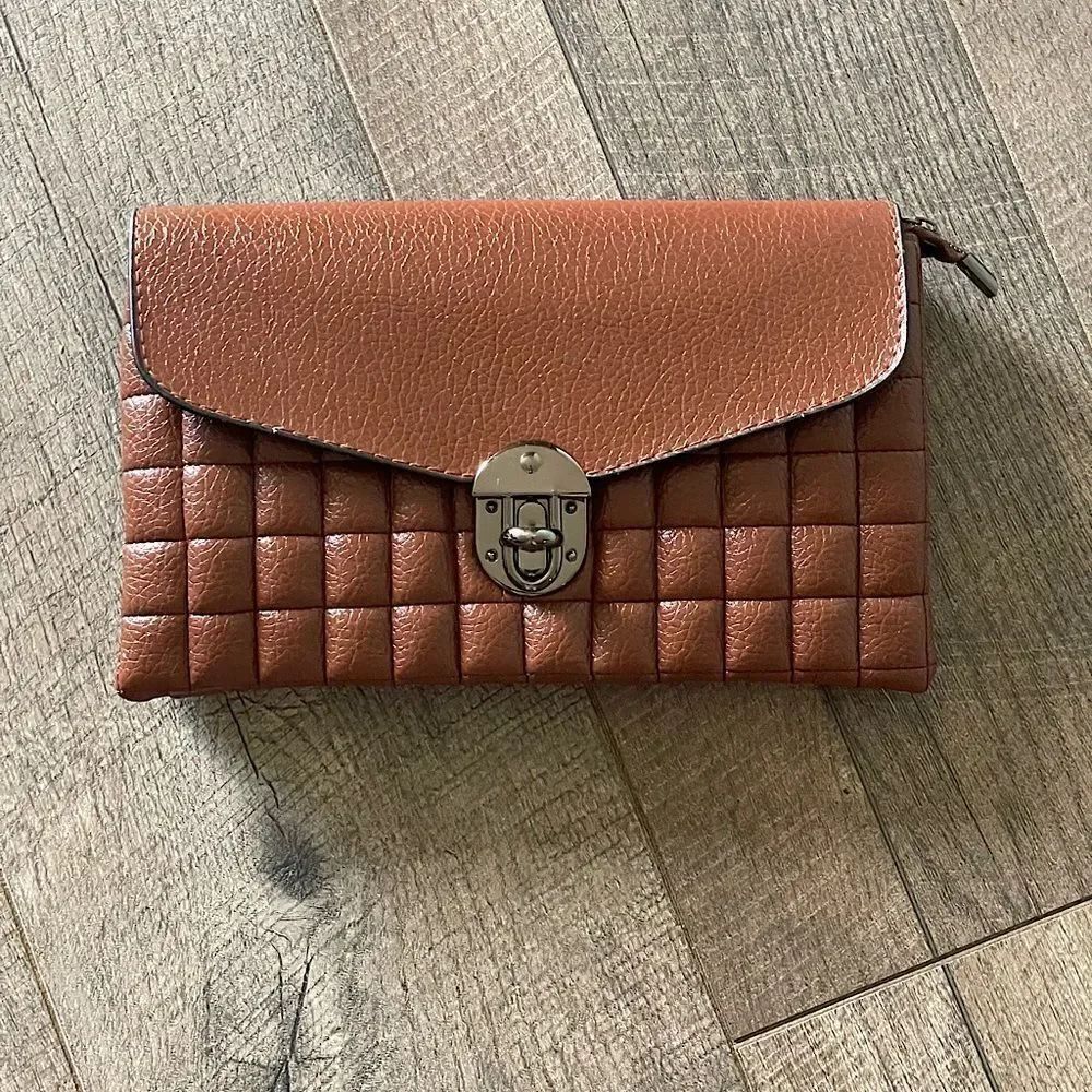 New In Packaging! Brown Clutch. Multiple Pockets, Perfect Formal Accessory!
